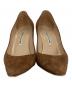 中古・古着 Manolo Blahnik (マノロ ブラニク) ポインテッドトゥ・ヒールパンプス ブラウン サイズ:37：12000円