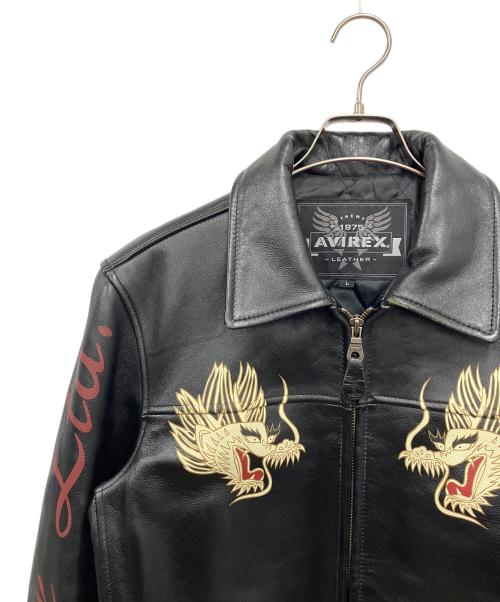AVIREX（アヴィレックス）AVIREX (アヴィレックス) レザージャケット ブラック サイズ:Lの古着・服飾アイテム