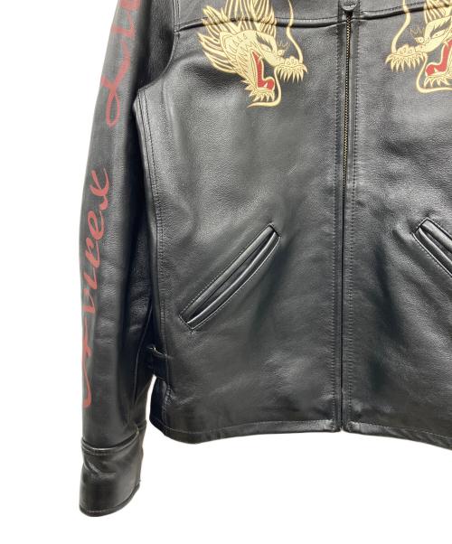 AVIREX（アヴィレックス）AVIREX (アヴィレックス) レザージャケット ブラック サイズ:Lの古着・服飾アイテム