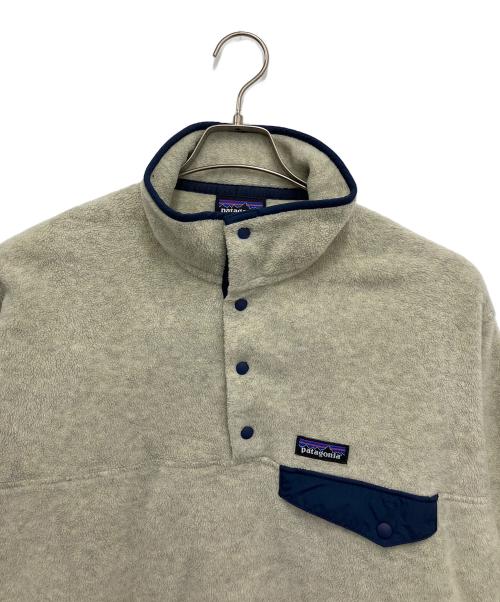 Patagonia（パタゴニア）Patagonia (パタゴニア) シンチラスナップTプルオーバー ベージュ×ネイビー サイズ:Ⅿの古着・服飾アイテム