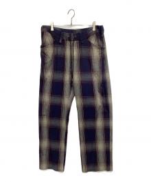 ANCELLM（アンセルム）の古着「FLANNEL CHECK EASY SLACKS PANTS」｜パープル×ネイビー×ベージュ