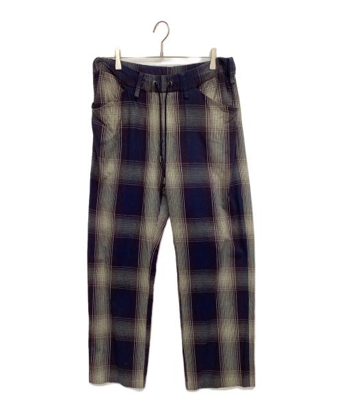 ANCELLM（アンセルム）ANCELLM (アンセルム) FLANNEL CHECK EASY SLACKS PANTS パープル×ネイビー×ベージュ サイズ:2の古着・服飾アイテム