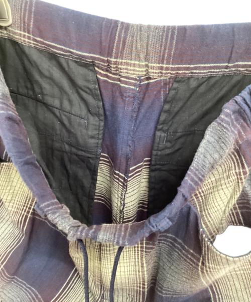 ANCELLM（アンセルム）ANCELLM (アンセルム) FLANNEL CHECK EASY SLACKS PANTS パープル×ネイビー×ベージュ サイズ:2の古着・服飾アイテム