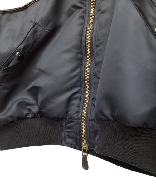 KAPITAL（キャピタル）KAPITAL (キャピタル) Ma-1 Nylon X Crack Leather Siamese Bomber Jacket ブラウン×ブラック×オレンジ サイズ:XLの古着・服飾アイテム