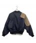 KAPITAL (キャピタル) Ma-1 Nylon X Crack Leather Siamese Bomber Jacket ブラウン×ブラック×オレンジ サイズ:XL：50000円