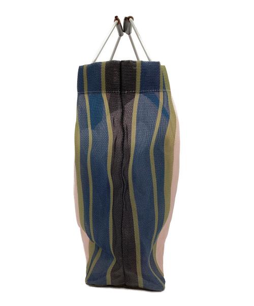 MARNI（マルニ）MARNI (マルニ) MARKET STRIPE BAG FLOWER CAFE ネイビー×ピンクの古着・服飾アイテム