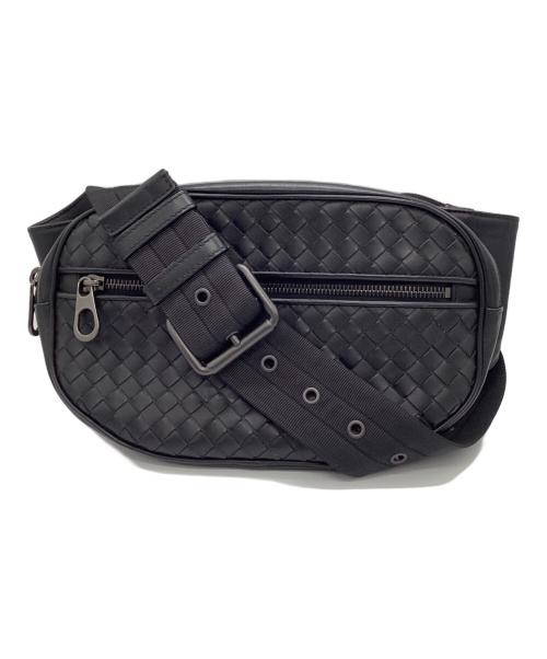 BOTTEGA VENETA（ボッテガベネタ）BOTTEGA VENETA (ボッテガベネタ) イントレチャートウエストバッグ ブラックの古着・服飾アイテム