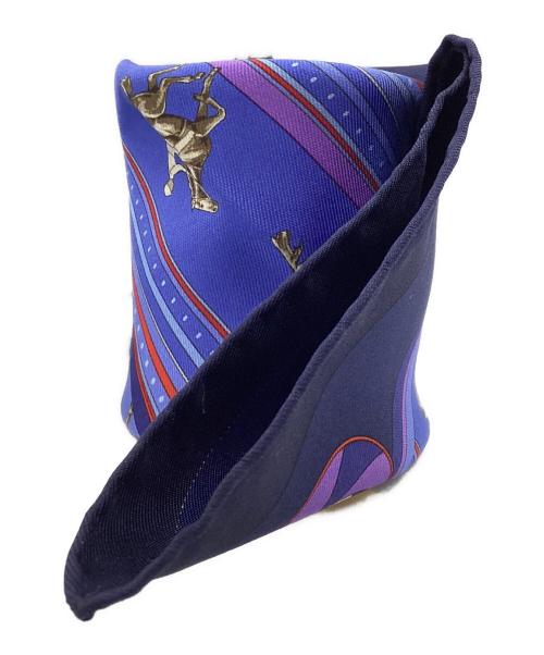 HERMES（エルメス）HERMES (エルメス) シルクスカーフ ネイビーの古着・服飾アイテム