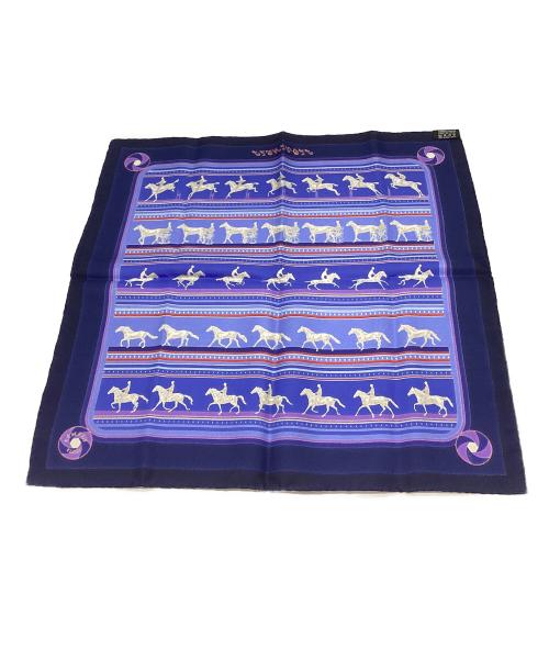 HERMES（エルメス）HERMES (エルメス) シルクスカーフ ネイビーの古着・服飾アイテム