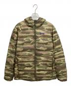 Patagoniaパタゴニア）の古着「ハイロフトダウンフーディー」｜ブラウン×グリーン