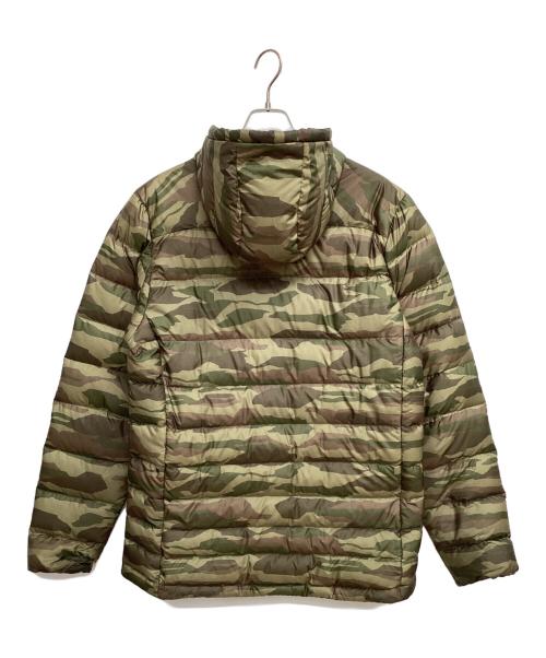 Patagonia（パタゴニア）Patagonia (パタゴニア) ハイロフトダウンフーディー ブラウン×グリーン サイズ:Mの古着・服飾アイテム