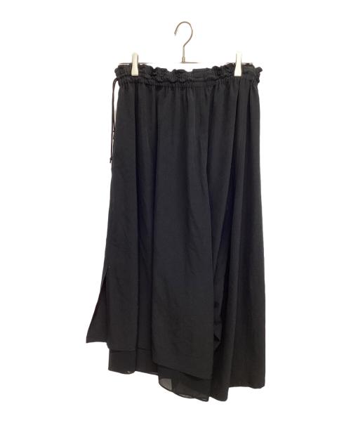 Y's（ワイズ）Y's (ワイズ) TRIACETATE POLYESTER de CHINE ASYMMETRY PANTS ブラック サイズ:3の古着・服飾アイテム