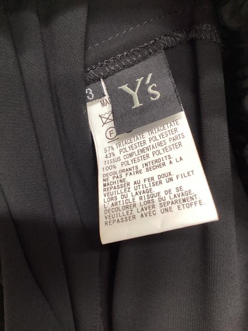Y's（ワイズ）Y's (ワイズ) TRIACETATE POLYESTER de CHINE ASYMMETRY PANTS ブラック サイズ:3の古着・服飾アイテム