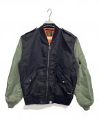 MAGIC STICK×AVIREXマジックスティック×アヴィレックス）の古着「Combined L-2B Flight Jacket」｜ブラック×グリーン