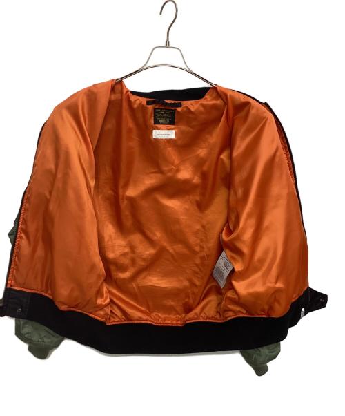 MAGIC STICK（マジックスティック）MAGIC STICK (マジックスティック) AVIREX (アヴィレックス) Combined L-2B Flight Jacket ブラック×グリーン サイズ:ONE FIT ALLの古着・服飾アイテム