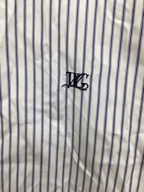 Whim Gazette（ウィムガゼット）Whim Gazette (ウィムガゼット) 半袖ブラウス ブルー×ホワイト サイズ:Freeの古着・服飾アイテム
