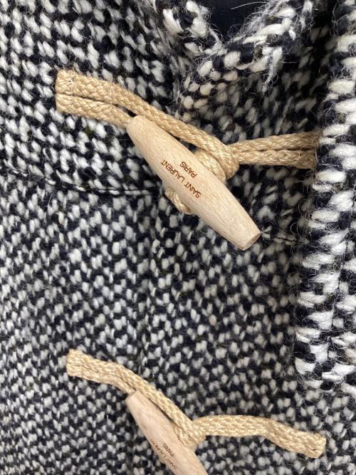 Saint Laurent Paris（サンローランパリ）Saint Laurent Paris (サンローランパリ) ツイードロングダッフルコート ホワイト×ブラック サイズ:表記なしの古着・服飾アイテム