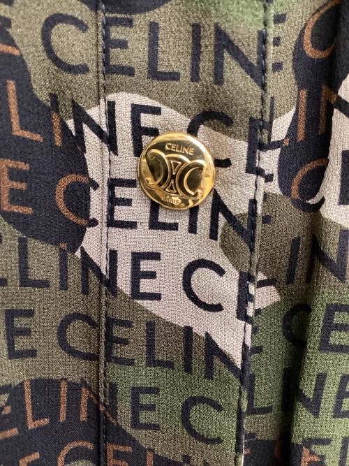 CELINE（セリーヌ）CELINE (セリーヌ) 半袖ワンピース グリーン×ベージュ サイズ:34の古着・服飾アイテム