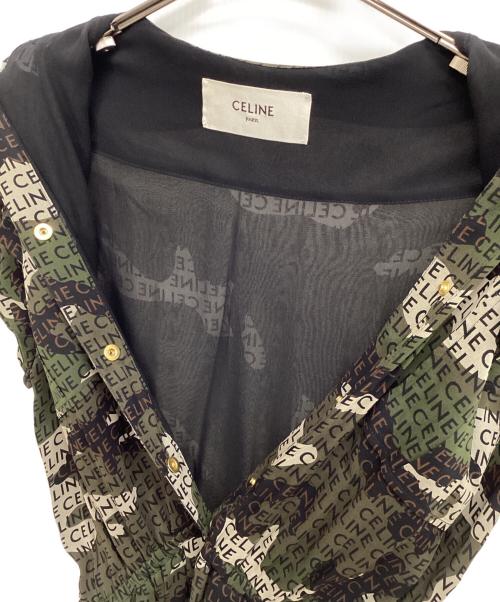 CELINE（セリーヌ）CELINE (セリーヌ) 半袖ワンピース グリーン×ベージュ サイズ:34の古着・服飾アイテム