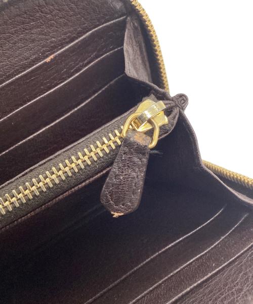 PRADA（プラダ）PRADA (プラダ) ラウンドファスナー長財布 ブラウンの古着・服飾アイテム