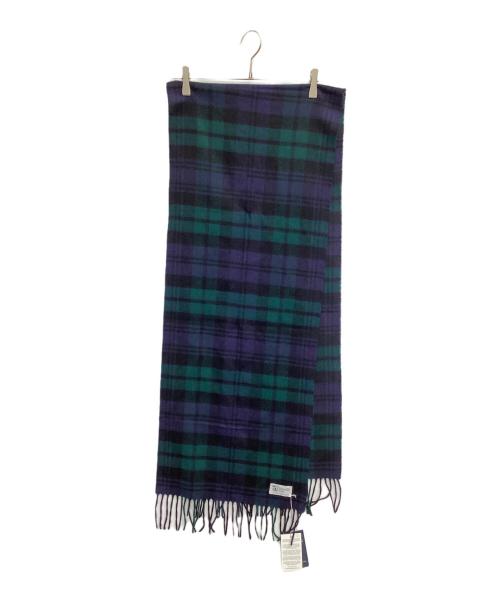 JOHNSTONS OF ELGIN（ジョンストンズオブエルガン）JOHNSTONS OF ELGIN (ジョンストンズオブエルガン) マフラー グリーン×ネイビー 未使用品の古着・服飾アイテム