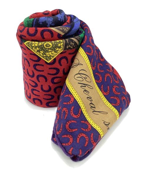 HERMES（エルメス）HERMES (エルメス) スカーフ ネイビー×レッドの古着・服飾アイテム