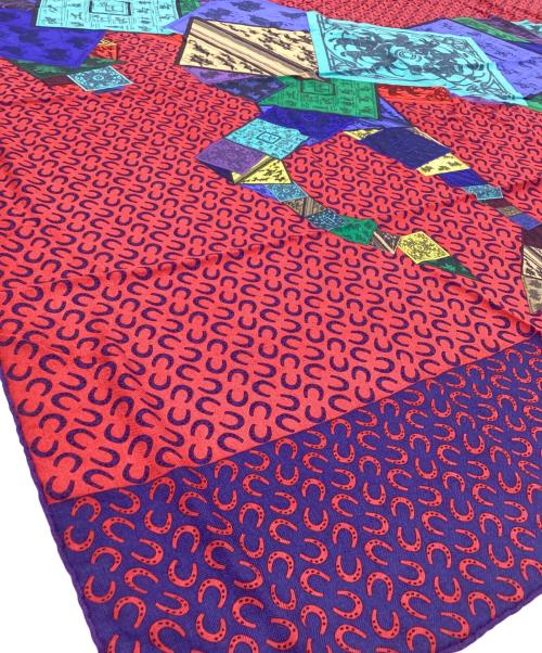 HERMES（エルメス）HERMES (エルメス) スカーフ ネイビー×レッドの古着・服飾アイテム