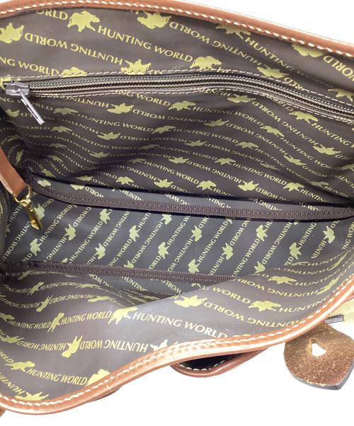 HUNTING WORLD（ハンティングワールド）HUNTING WORLD (ハンティングワールド) ショルダーバッグ カーキ×ブラウンの古着・服飾アイテム