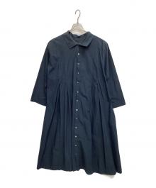 nest Robe（ネストローブ）の古着「コットンラミーブロードハイネックワンピース」｜ネイビー