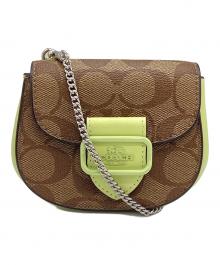 COACH（コーチ）の古着「チェーンショルダーバッグ」｜ブラウン×グリーン