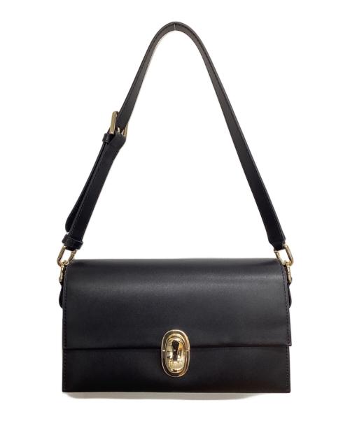 FURLA（フルラ）FURLA (フルラ) フラップショルダーバッグ ブラックの古着・服飾アイテム