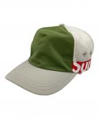 SUPREMEシュプリーム）の古着「サイドロゴメッシュキャップ」｜グレー×グリーン