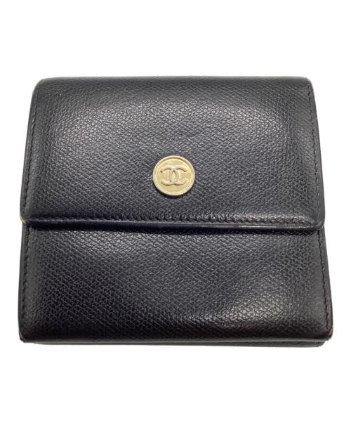 CHANEL（シャネル）CHANEL (シャネル) 3つ折り財布 ブラックの古着・服飾アイテム