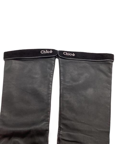 Chloe（クロエ）Chloe (クロエ) レザーグローブ ブラック サイズ:21cmの古着・服飾アイテム