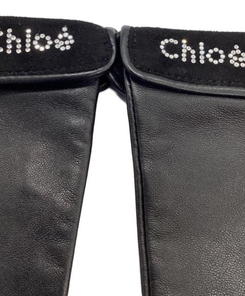 Chloe（クロエ）Chloe (クロエ) レザーグローブ ブラック サイズ:21cmの古着・服飾アイテム