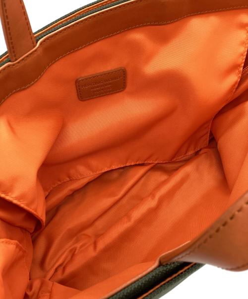 HUNTING WORLD（ハンティングワールド）HUNTING WORLD (ハンティングワールド) ハンドバッグ グリーン×ブラウンの古着・服飾アイテム