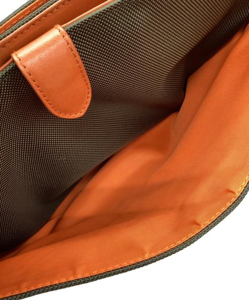 HUNTING WORLD（ハンティングワールド）HUNTING WORLD (ハンティングワールド) ハンドバッグ グリーン×ブラウンの古着・服飾アイテム