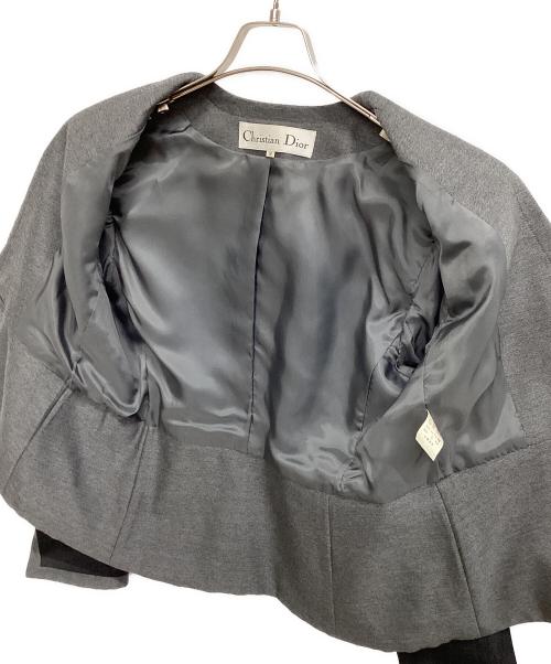 Christian Dior（クリスチャン ディオール）Christian Dior (クリスチャン ディオール) ノーカラージャケット グレー サイズ:Ｍの古着・服飾アイテム