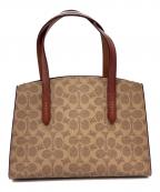 COACHコーチ）の古着「シグネイチャー2WAYバッグ」｜ベージュ×ブラウン