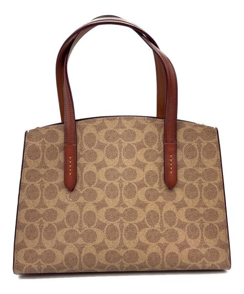 COACH（コーチ）COACH (コーチ) シグネイチャー2WAYバッグ ベージュ×ブラウンの古着・服飾アイテム