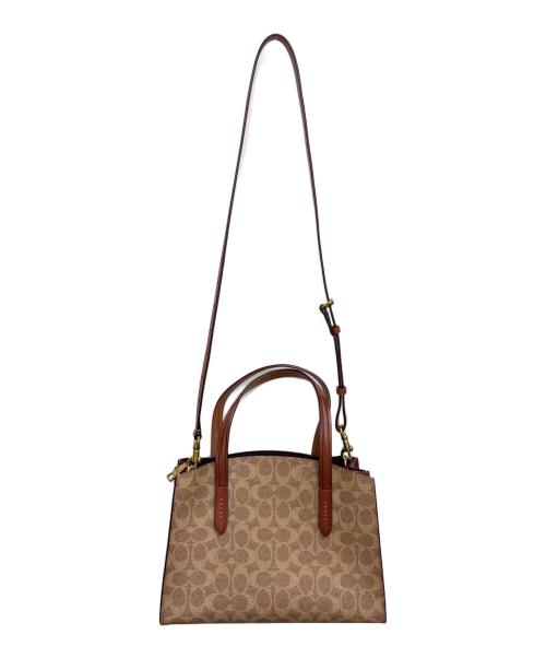 COACH（コーチ）COACH (コーチ) シグネイチャー2WAYバッグ ベージュ×ブラウンの古着・服飾アイテム