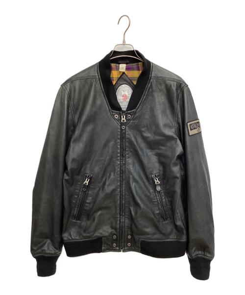 DIESEL（ディーゼル）DIESEL (ディーゼル) ラムレザージャケット ブラック サイズ:Lの古着・服飾アイテム
