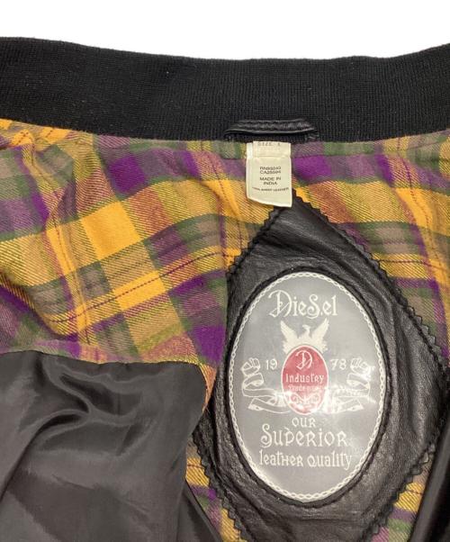 DIESEL（ディーゼル）DIESEL (ディーゼル) ラムレザージャケット ブラック サイズ:Lの古着・服飾アイテム