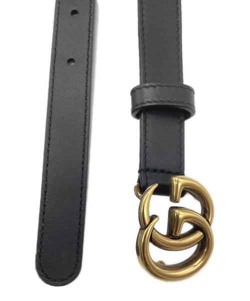 GUCCI（グッチ）GUCCI (グッチ) レザーベルト ゴールド×ブラックの古着・服飾アイテム
