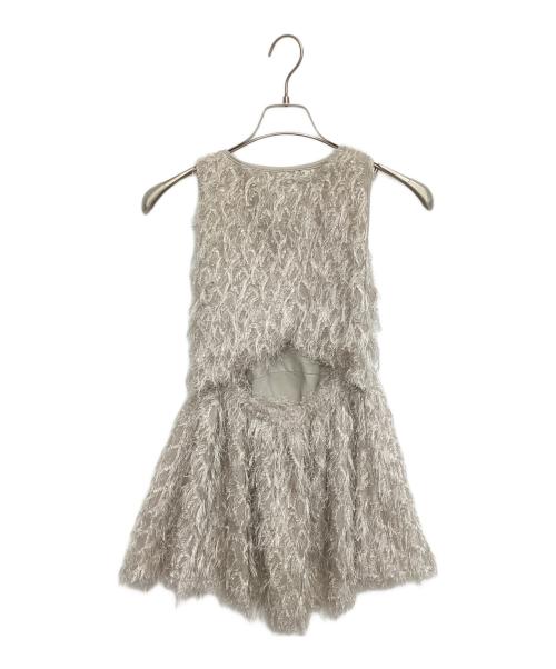 anuans（アニュアンス）anuans (アニュアンス) カットジャガードアメスリトップス グレージュ サイズ:Fの古着・服飾アイテム