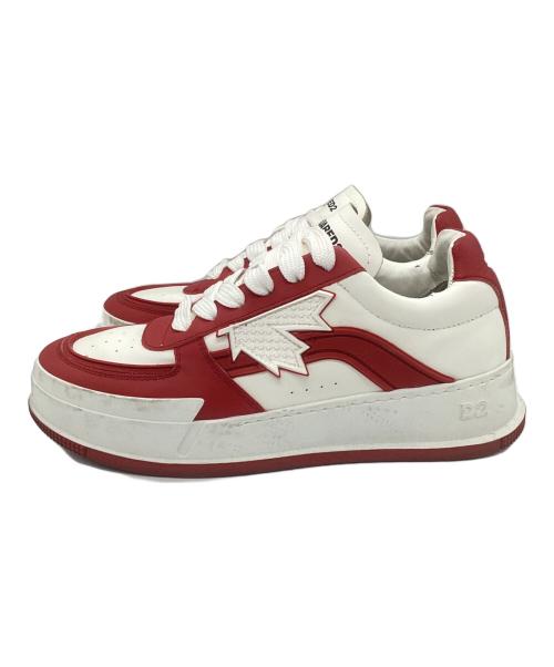 DSQUARED2（ディースクエアード）DSQUARED2 (ディースクエアード) スニーカー ホワイト×レッド サイズ:40の古着・服飾アイテム