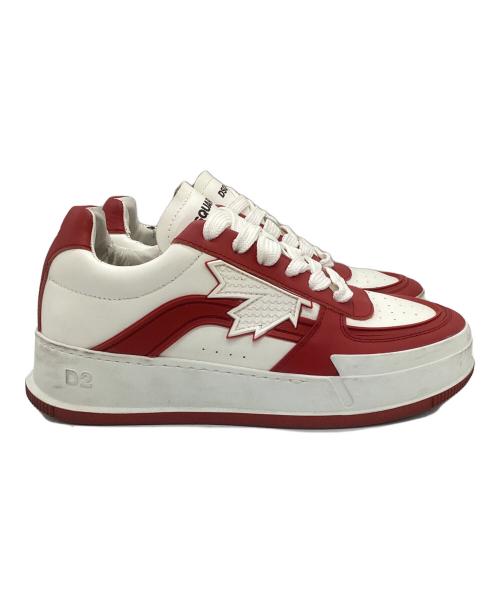 DSQUARED2（ディースクエアード）DSQUARED2 (ディースクエアード) スニーカー ホワイト×レッド サイズ:40の古着・服飾アイテム