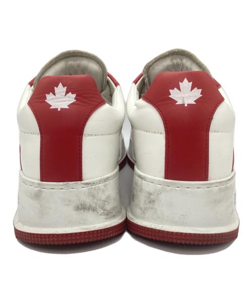 DSQUARED2（ディースクエアード）DSQUARED2 (ディースクエアード) スニーカー ホワイト×レッド サイズ:40の古着・服飾アイテム