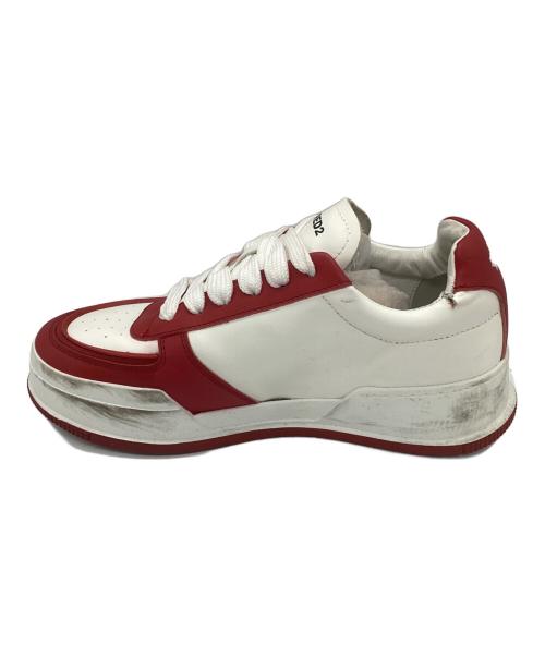 DSQUARED2（ディースクエアード）DSQUARED2 (ディースクエアード) スニーカー ホワイト×レッド サイズ:40の古着・服飾アイテム