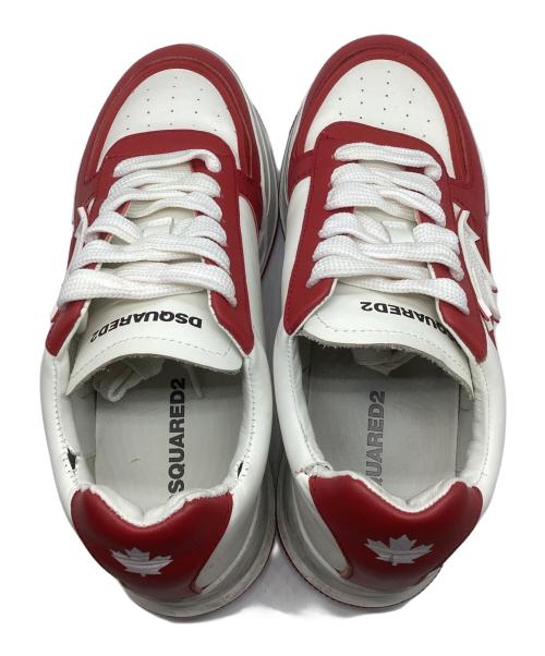 DSQUARED2（ディースクエアード）DSQUARED2 (ディースクエアード) スニーカー ホワイト×レッド サイズ:40の古着・服飾アイテム